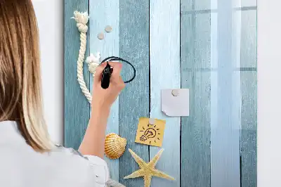 Magnetisch glazen memobord met zee-thema