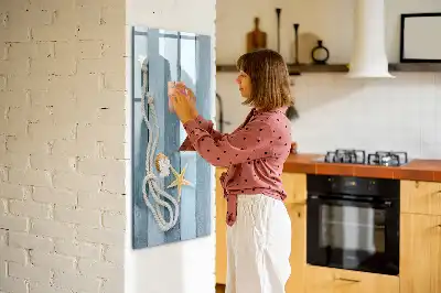 Magnetisch glazen memobord met zee-thema