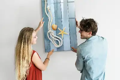 Magnetisch glazen memobord met zee-thema