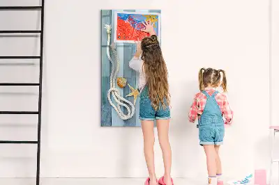 Magnetisch glazen memobord met zee-thema