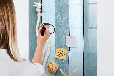 Magnetisch glazen memobord met zee-thema
