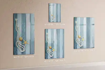 Magnetisch glazen memobord met zee-thema