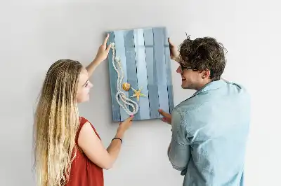 Magnetisch glazen memobord met zee-thema