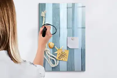 Magnetisch glazen memobord met zee-thema