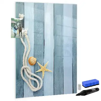 Magnetisch glazen memobord met zee-thema