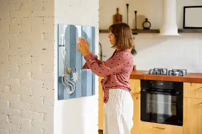 Magnetisch glazen memobord met zee-thema