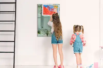 Glazen magneetbord met gipskruidprint met decoratieve print