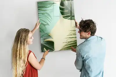Magnetisch glazen memobord tropische monstera design