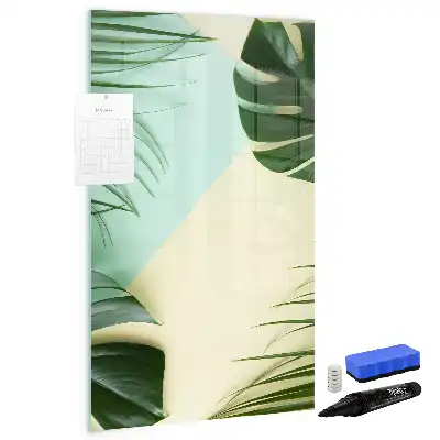 Magnetisch glazen memobord tropische monstera design