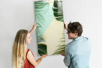 Magnetisch glazen memobord tropische monstera design
