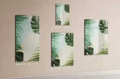Magnetisch glazen memobord tropische monstera design