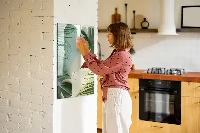 Magnetisch glazen memobord tropische monstera design