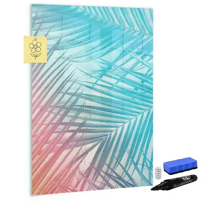 Glazen magneetbord met print van palmbladeren
