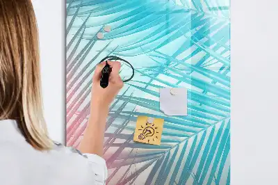 Glazen magneetbord met print van palmbladeren