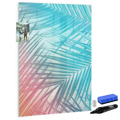 Glazen magneetbord met print van palmbladeren