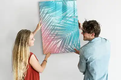 Glazen magneetbord met print van palmbladeren