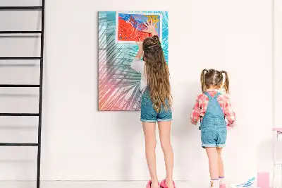 Glazen magneetbord met print van palmbladeren