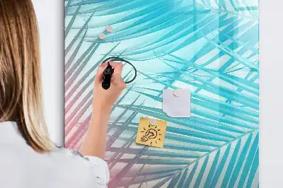 Glazen magneetbord met print van palmbladeren