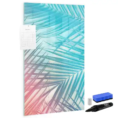 Glazen magneetbord met print van palmbladeren