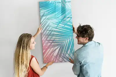 Glazen magneetbord met print van palmbladeren
