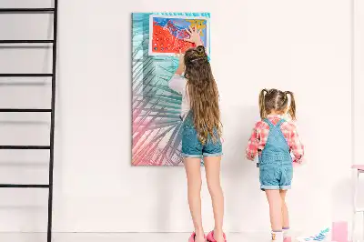 Glazen magneetbord met print van palmbladeren