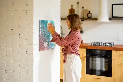 Glazen magneetbord met print van palmbladeren