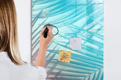 Glazen magneetbord met print van palmbladeren