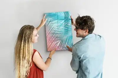 Glazen magneetbord met print van palmbladeren