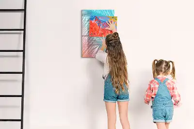 Glazen magneetbord met print van palmbladeren