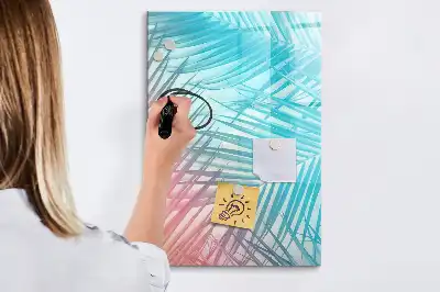 Glazen magneetbord met print van palmbladeren