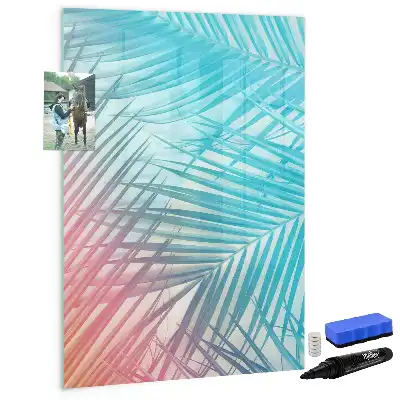 Glazen magneetbord met print van palmbladeren