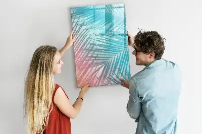 Glazen magneetbord met print van palmbladeren
