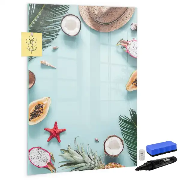 Magnetisch glazen memobord in de uitvoering Zomercompositie