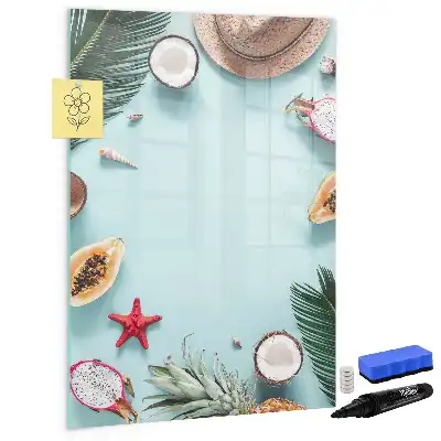 Magnetisch glazen memobord in de uitvoering Zomercompositie