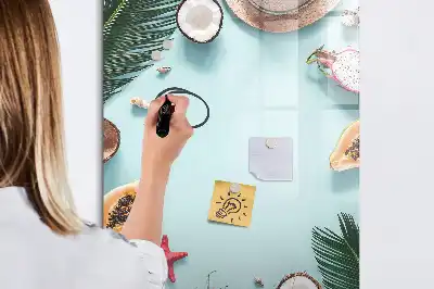 Magnetisch glazen memobord in de uitvoering Zomercompositie