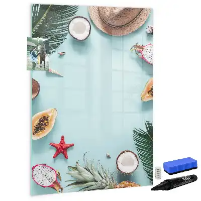 Magnetisch glazen memobord in de uitvoering Zomercompositie