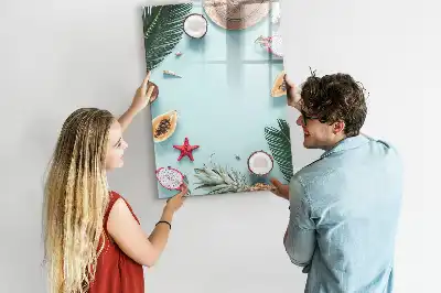 Magnetisch glazen memobord in de uitvoering Zomercompositie