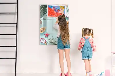 Magnetisch glazen memobord in de uitvoering Zomercompositie