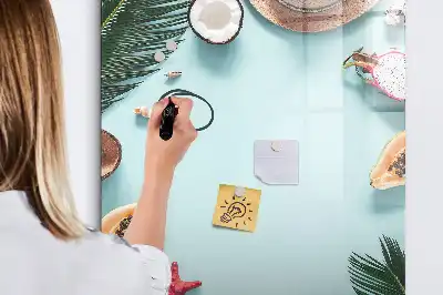 Magnetisch glazen memobord in de uitvoering Zomercompositie