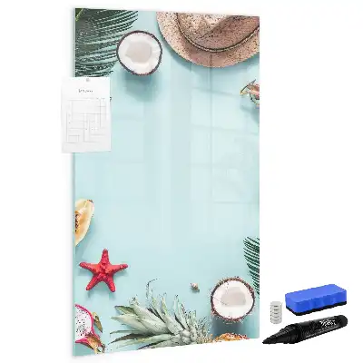 Magnetisch glazen memobord in de uitvoering Zomercompositie