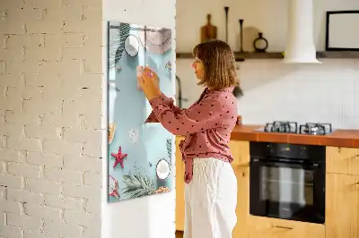 Magnetisch glazen memobord in de uitvoering Zomercompositie