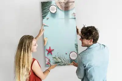 Magnetisch glazen memobord in de uitvoering Zomercompositie