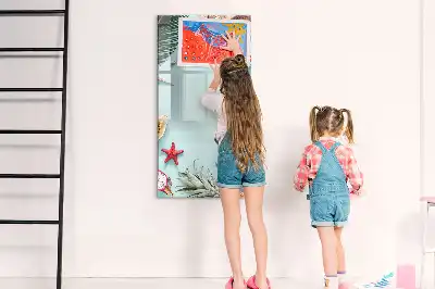 Magnetisch glazen memobord in de uitvoering Zomercompositie