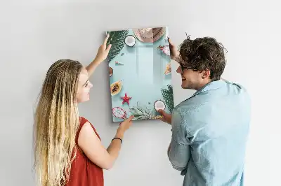 Magnetisch glazen memobord in de uitvoering Zomercompositie