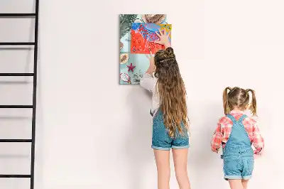 Magnetisch glazen memobord in de uitvoering Zomercompositie
