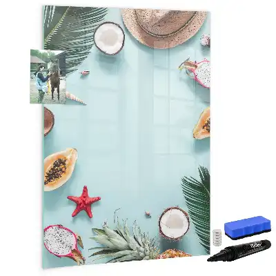 Magnetisch glazen memobord in de uitvoering Zomercompositie