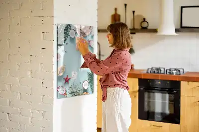 Magnetisch glazen memobord in de uitvoering Zomercompositie