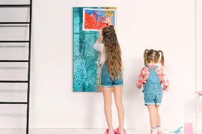 Glazen magneetbord met decoratieve print van een zeestrand