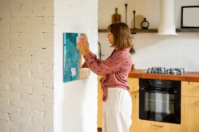Glazen magneetbord met decoratieve print van een zeestrand