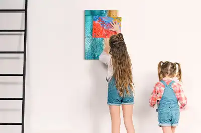 Glazen magneetbord met decoratieve print van een zeestrand